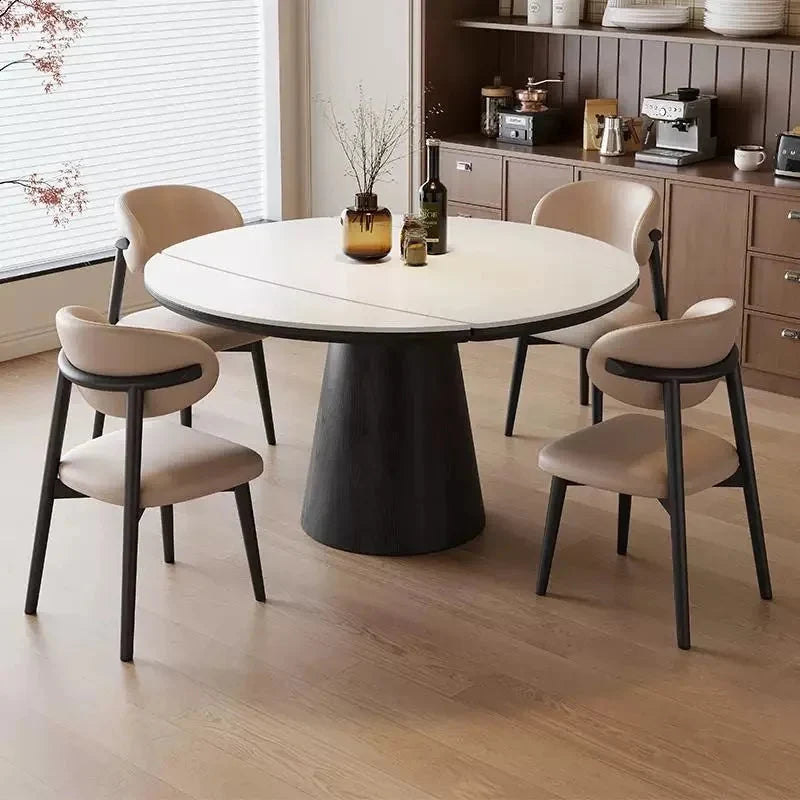 Luxury Modern Extendable Foldable Round Marble Stone Wooden Dining Table Chair Set, 4, 6 8 Seaters Living Room Furniture Designs The Pet & Home Store