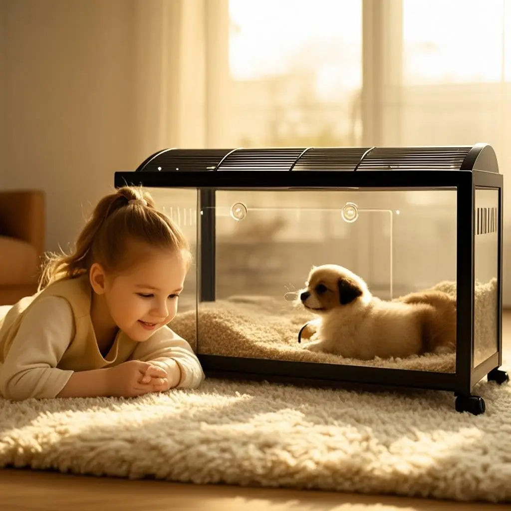HiMISS Hamster Cage 360 Degree View ChewProof Dual Door Habitat