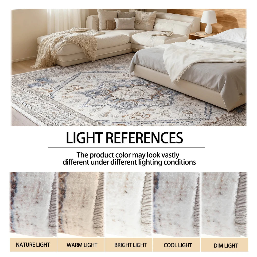 Machine Washable Floral Area Rug Stain Resistant With Non Slip
