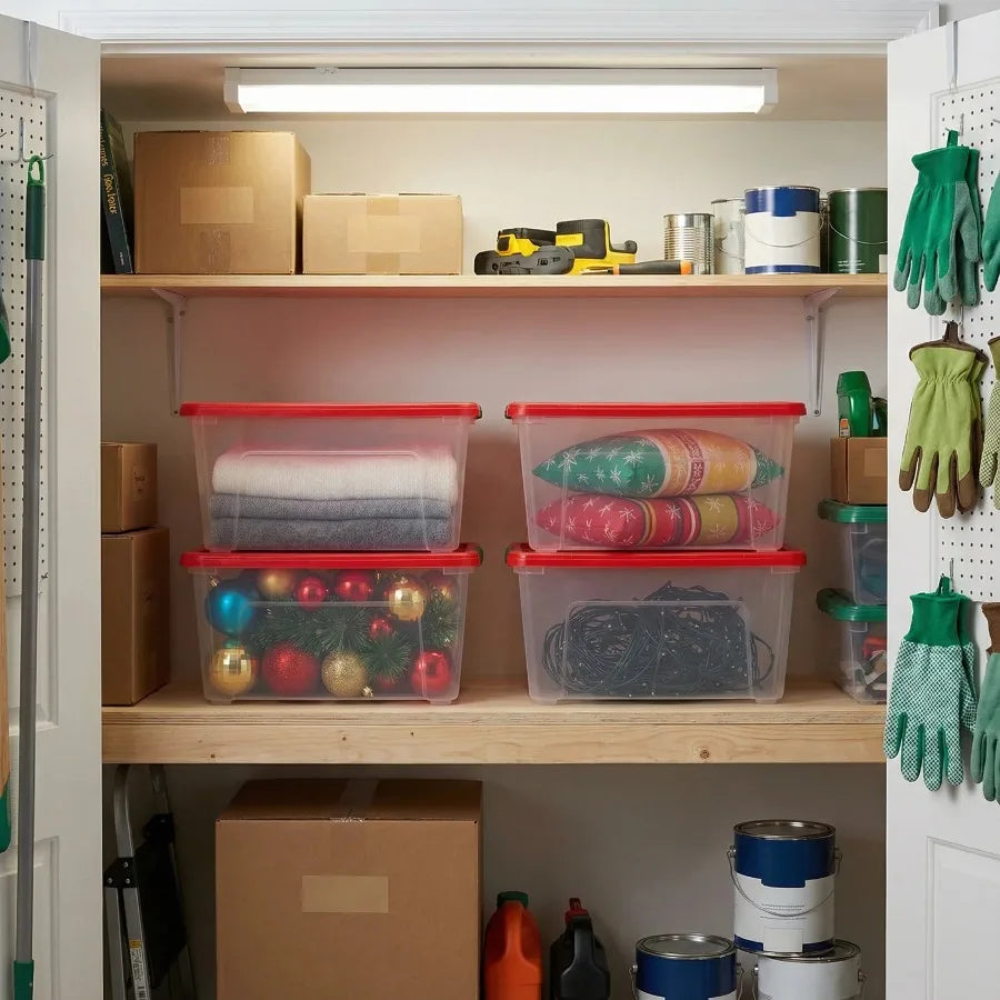 Stackable Holiday Plastic Storage Bins with Lids The Pet & Home Store