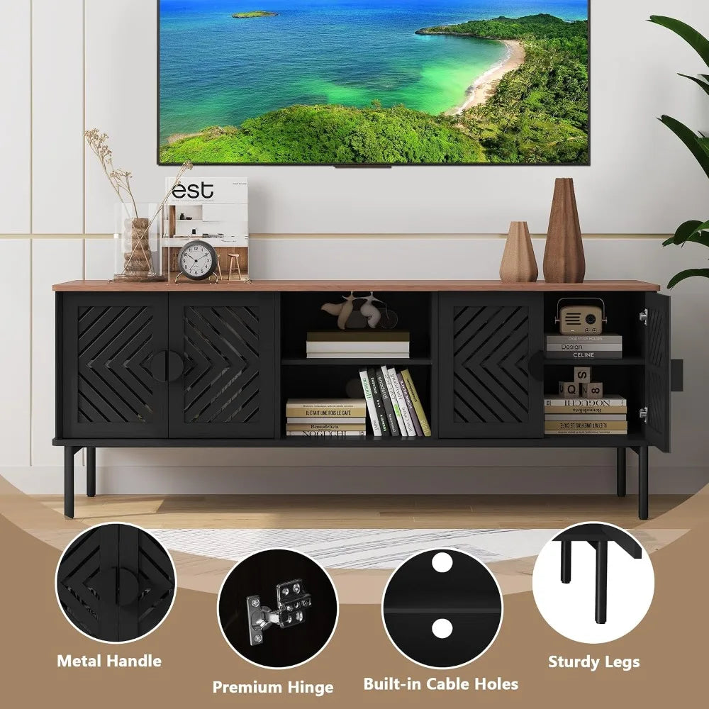 Modern Long TV Stand,Storage For 55-70 Inch TV,Living Room,63 Inch, Custom
