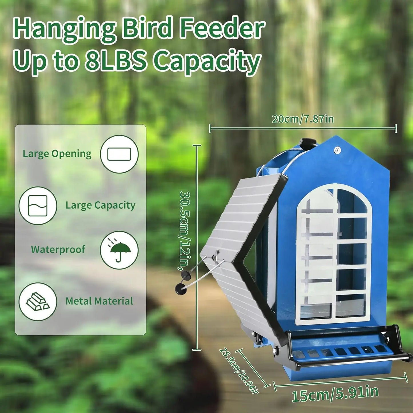 Squirrel Proof Hanging Bird Feeder With Weight Activated Perches