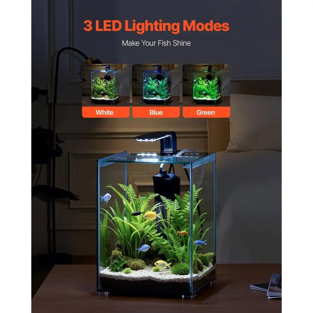 XMSJ Smart Fish Tank Aquarium Self-Cleaning System With 3-Color Lighting
