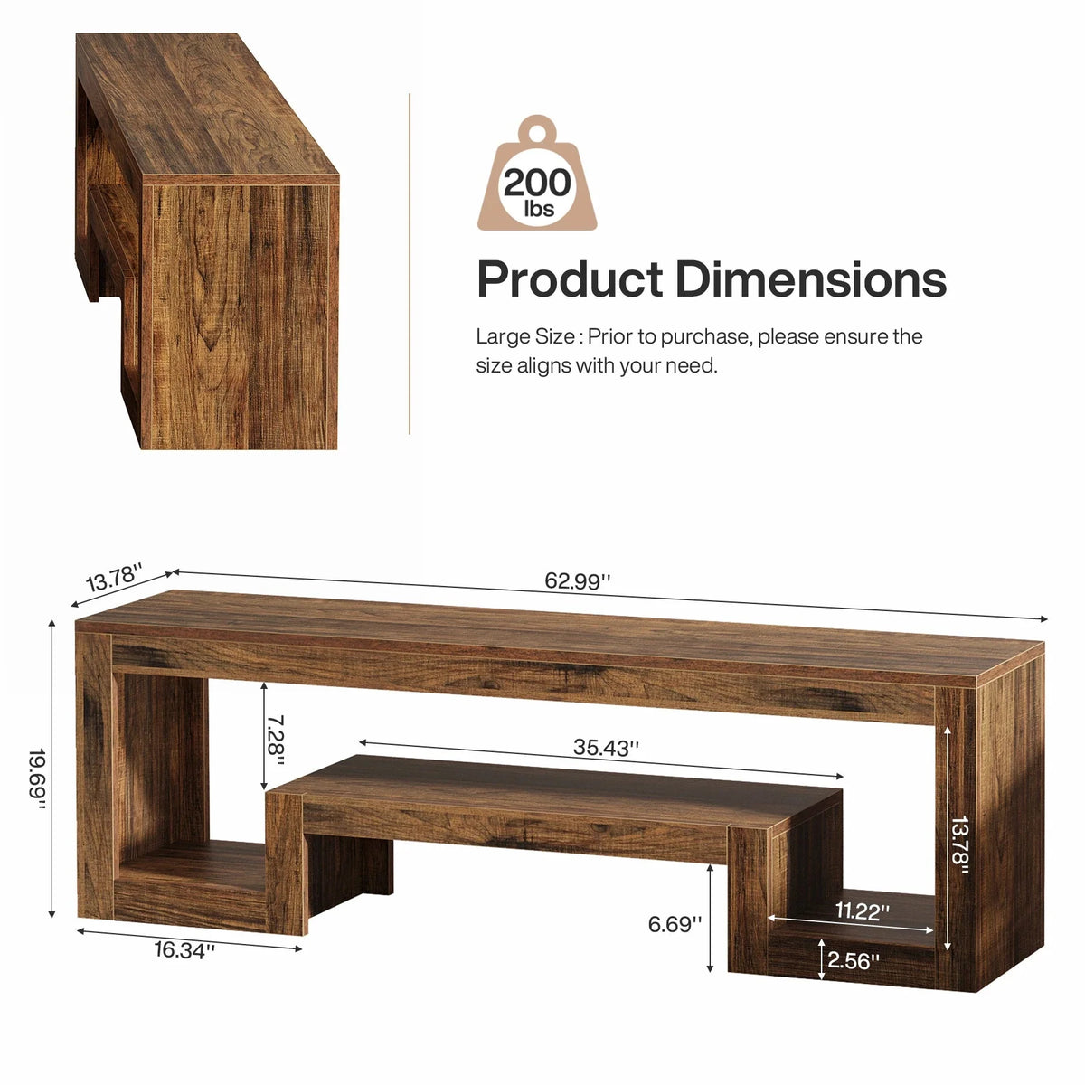 Tribesigns 63-Inch TV Stand for 55/60/65-Inch TVs, Farmhouse Entertainment Center with Open Storage Shelves, Rustic Brown Television Console for Living Room, Bedroom The Pet & Home Store