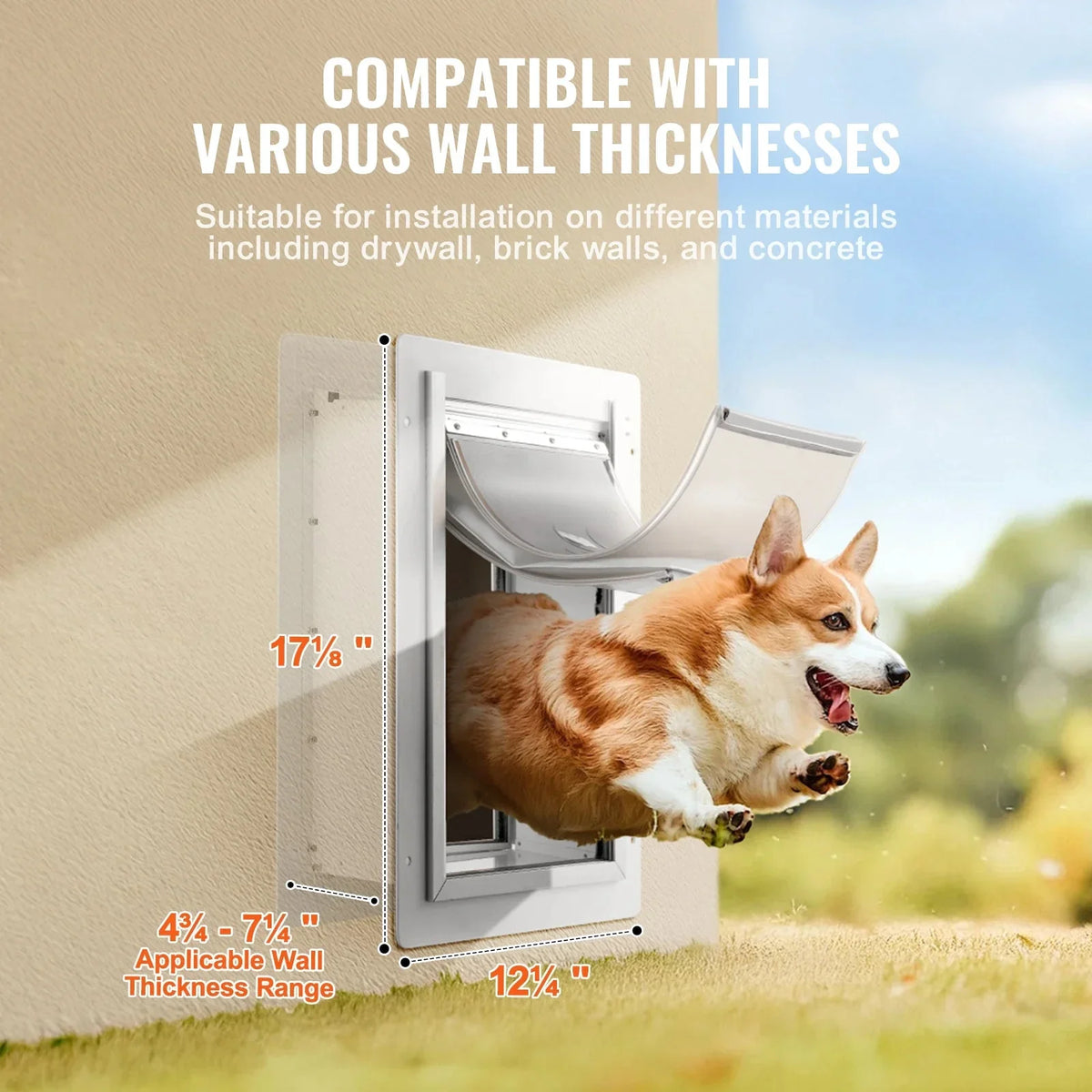 Pet Door Metal Frame with Lock and 3-Flap System The Pet & Home Store