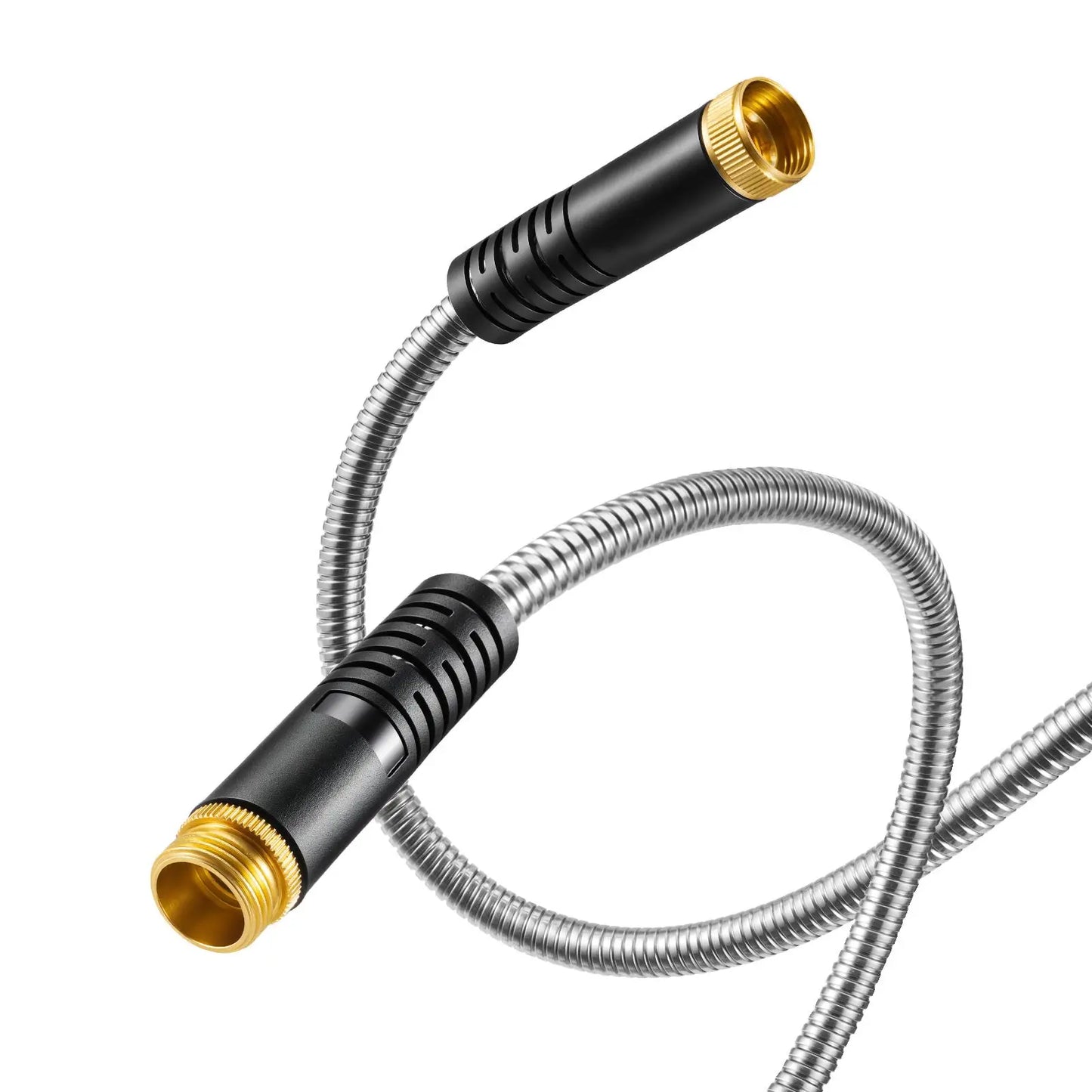 Metal Garden Hose 75 ft, Rust Proof Stainless Steel Water Hose, Heavy Duty Backyard Hose with 10 Function Nozzle, No-Kink & Flexible Water Pipe, Lightweight Metal Hose for Yard, Outdoor