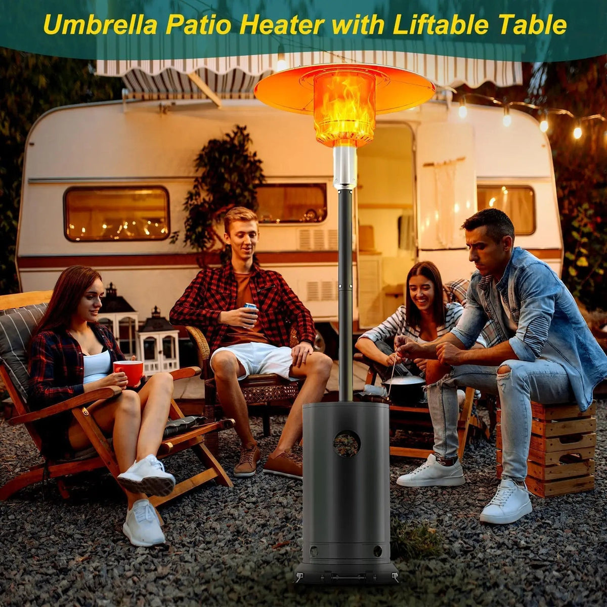 48000 BTU Propane Patio Heater Wind-Resistant  With Triple Safety Protection The Pet & Home Store