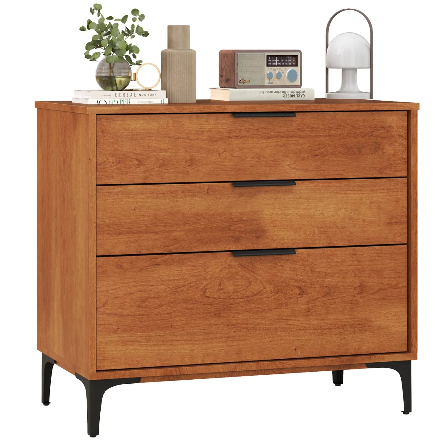 HOMASIS 3-Drawer Dresser With Metal Legs And Anti-Tip Kit