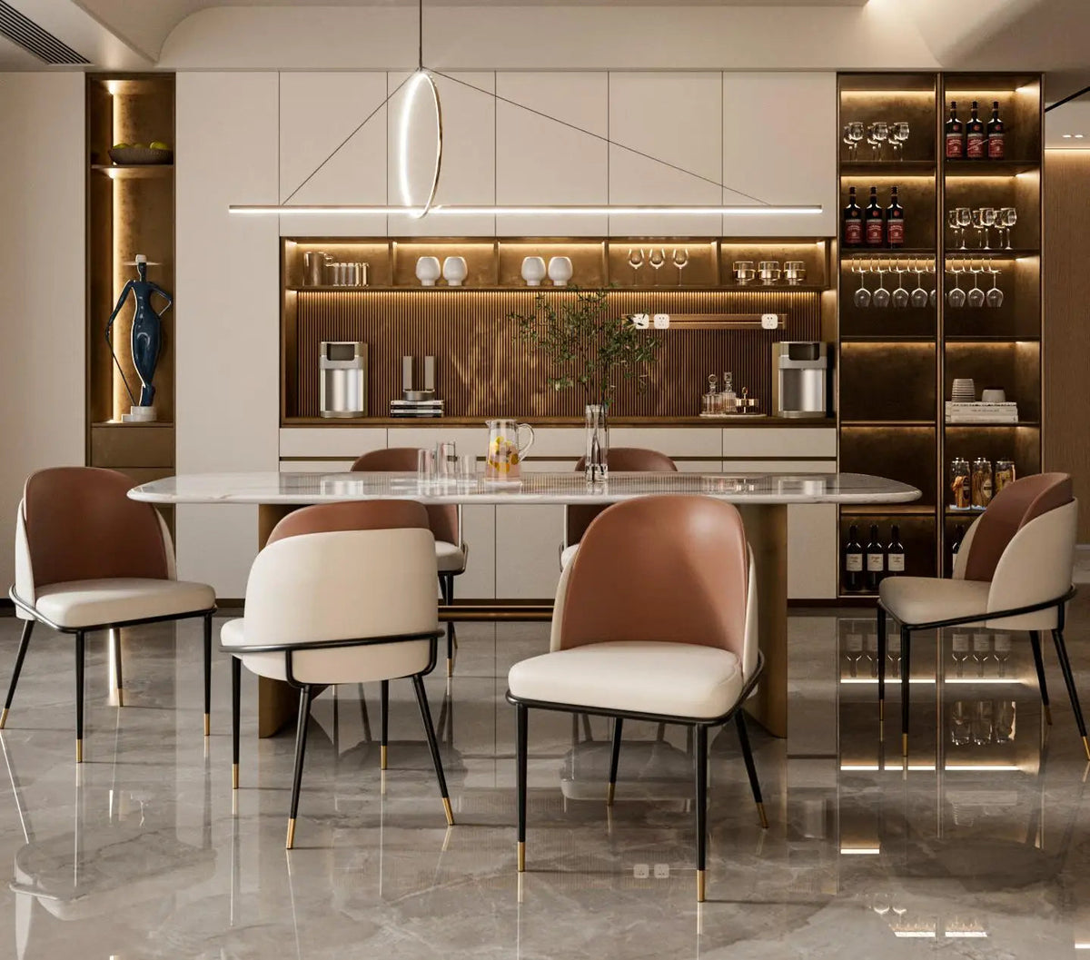 Luxurious Upholstered Dining Room Chairs Set, Microfiber Silicone Leather, 2 Colors, Kitchen Chairs The Pet & Home Store