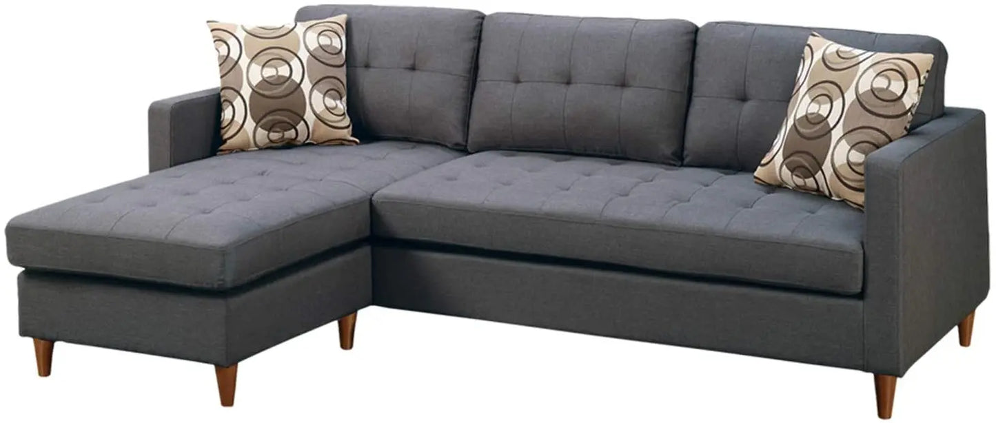 Polyfiber Modular Sectional Sofa With Reversible Chaise