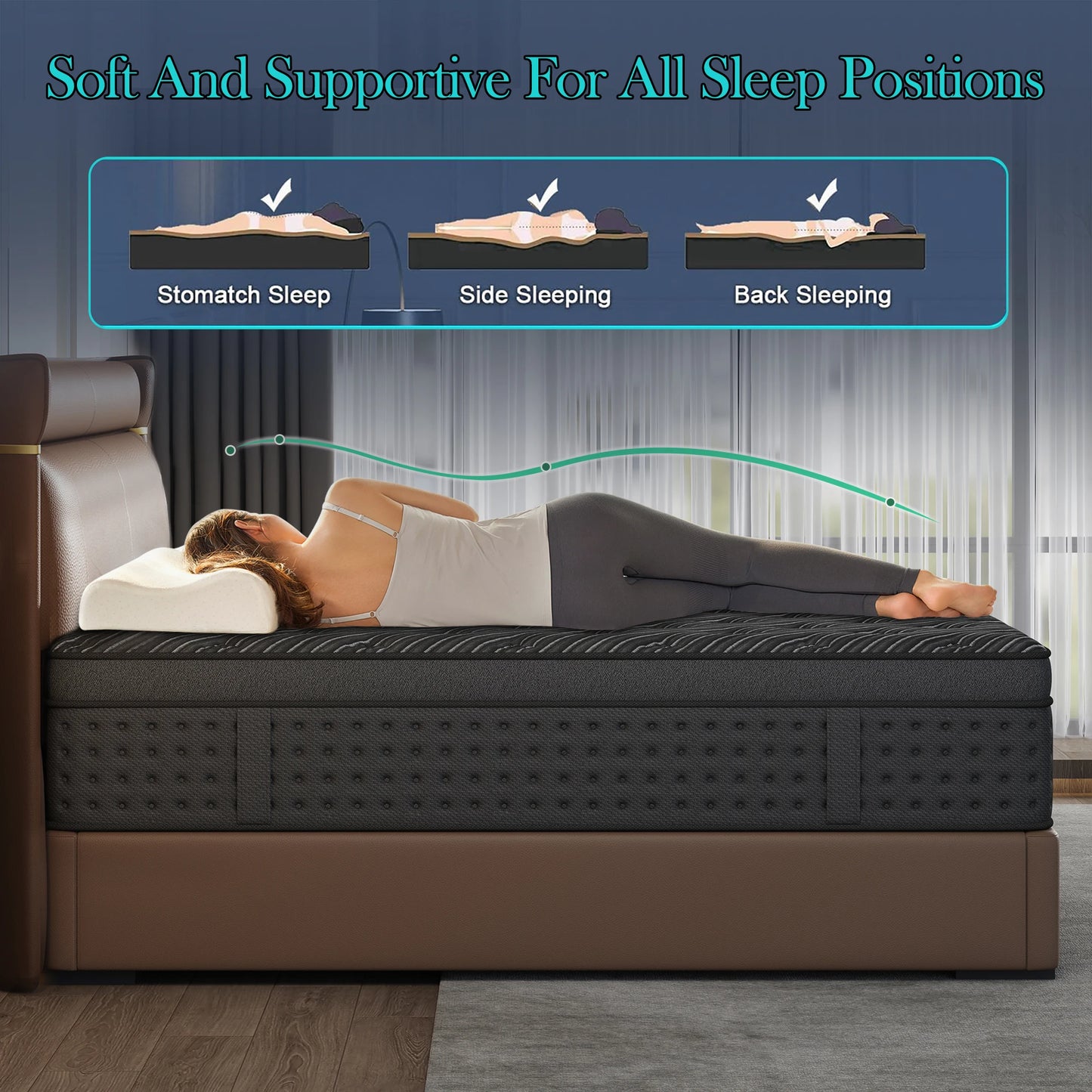 LayRoad Memory Foam Spring Mattress Medium Firmness