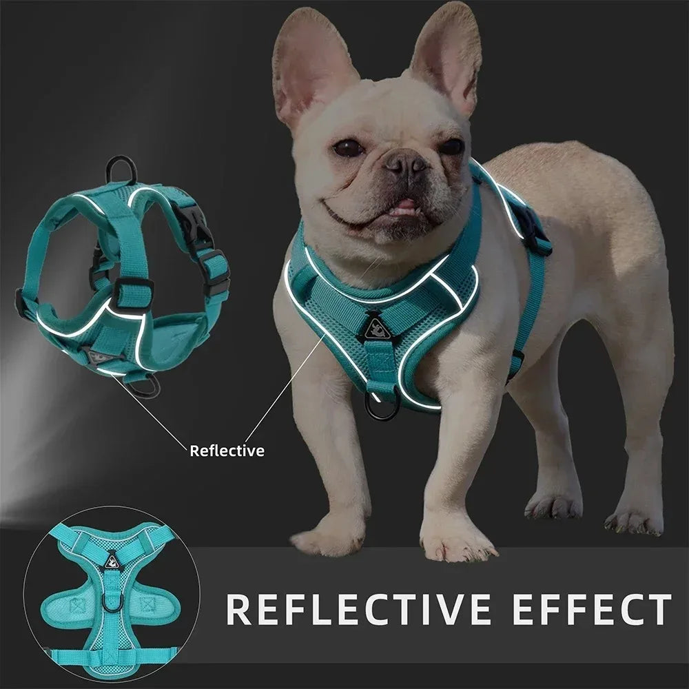 No Pull Dog Harness And Leash Set Reflective Adjustable Vest