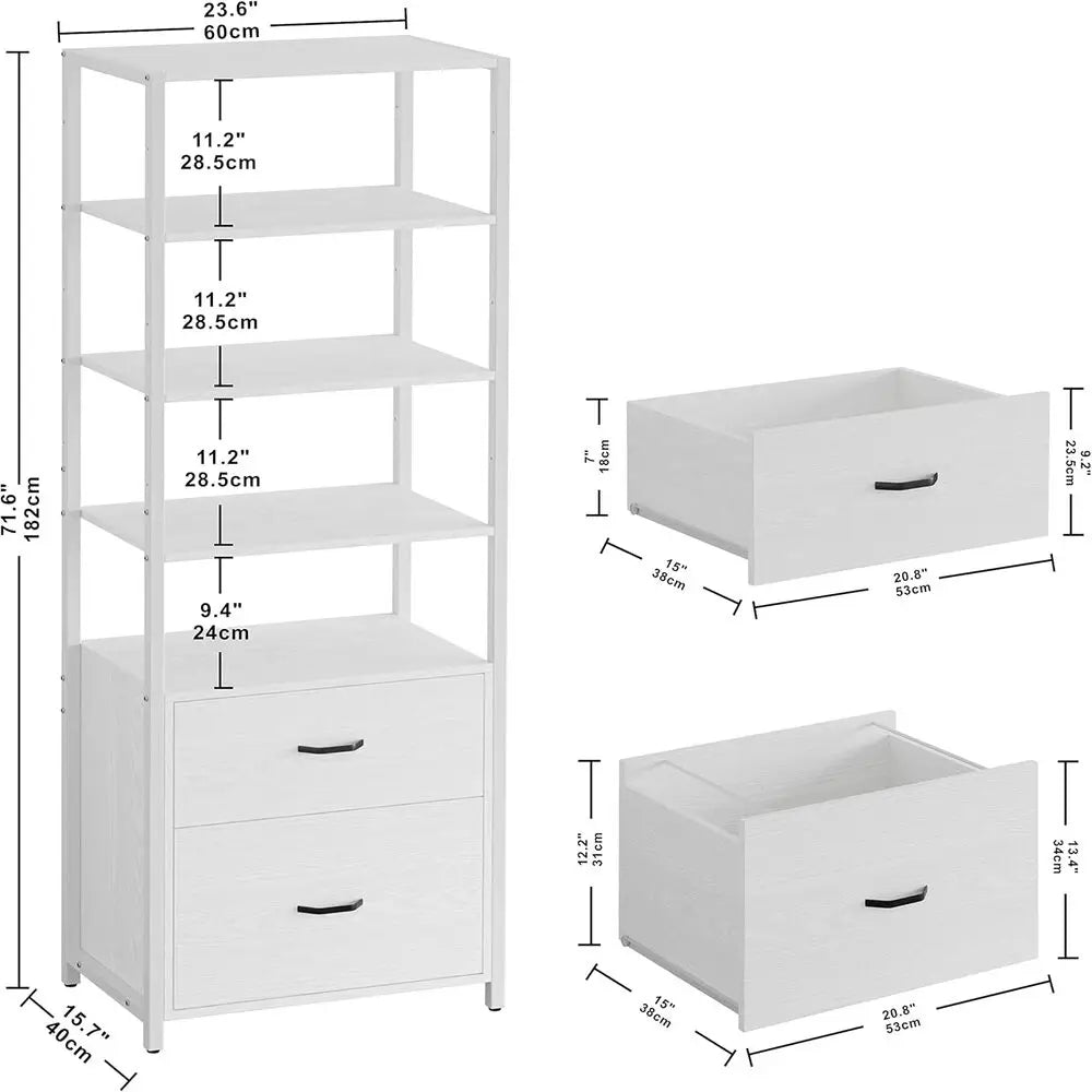 IRONCK Industrial Bookcase File Cabinet Drawers Freestanding