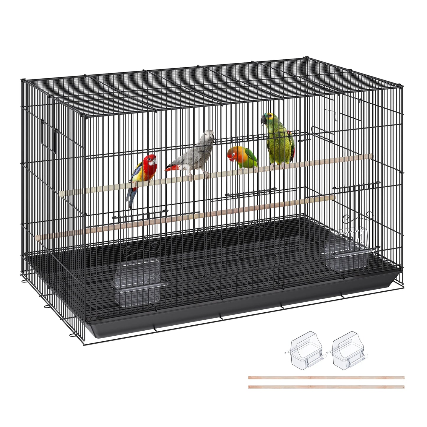 SucceBuy Pet Bird Cage With Rolling Stand For Parrots Budgies