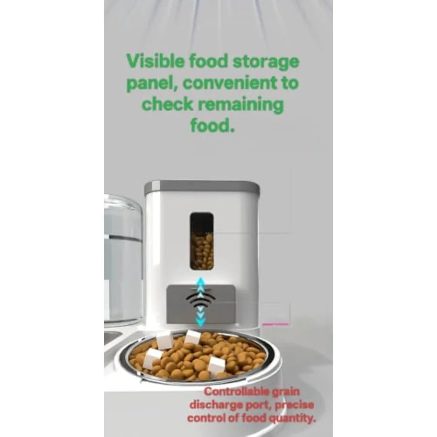 Automatic Pet Feeder And Water Dispenser For Cats And Dogs