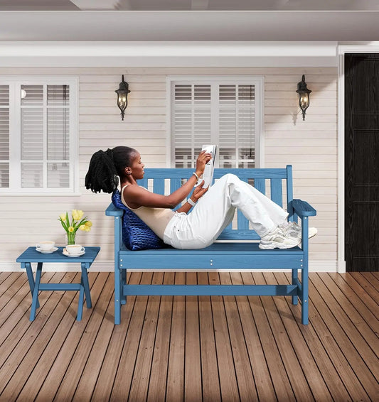Outdoor Weatherproof HDPE Garden Bench For Two Persons