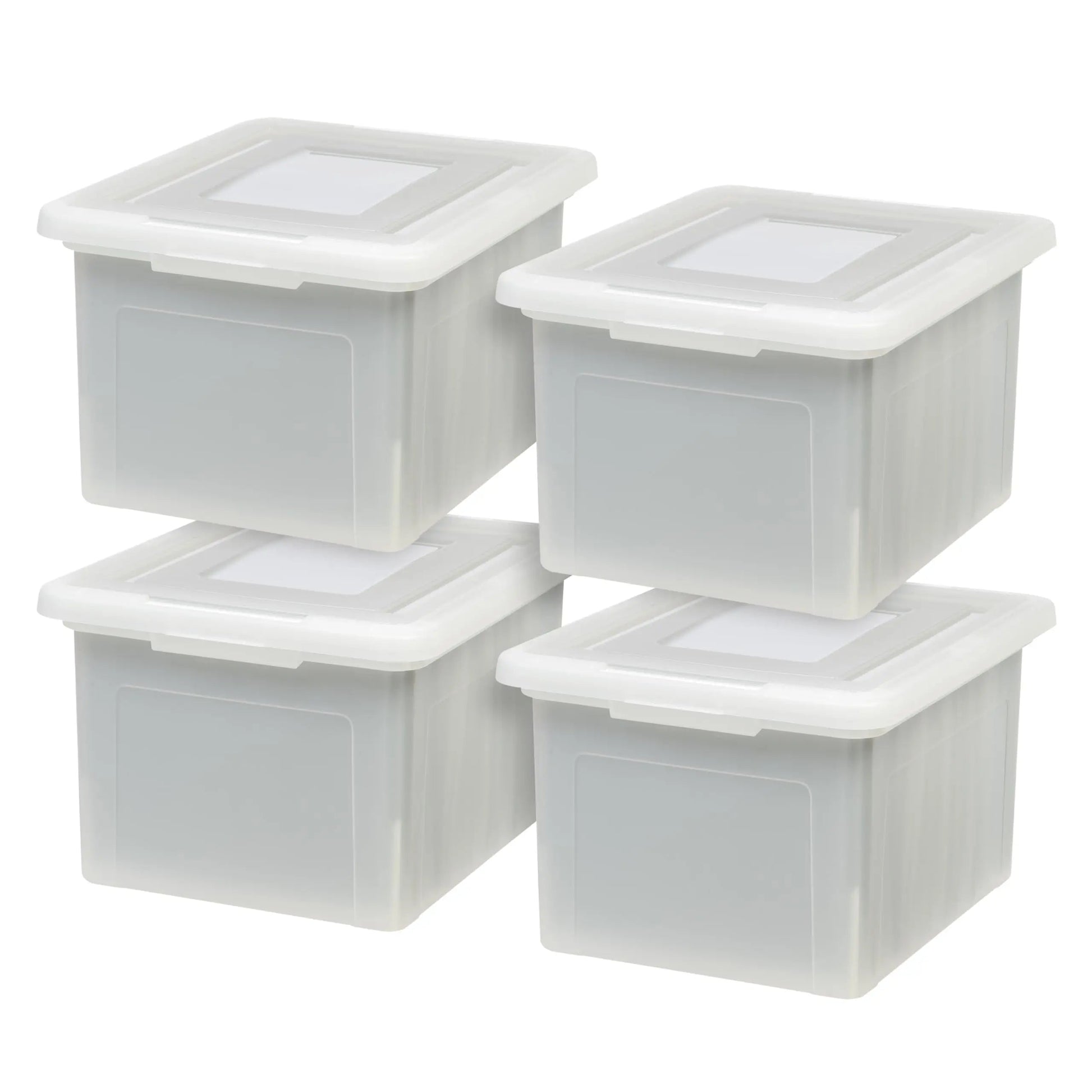 IRIS USA 4-Pack 35 Qt Clear Plastic File Box with Lid, Stackable Nestable Document Storage Organizer, BPA-Free Portable File Bin The Pet & Home Store
