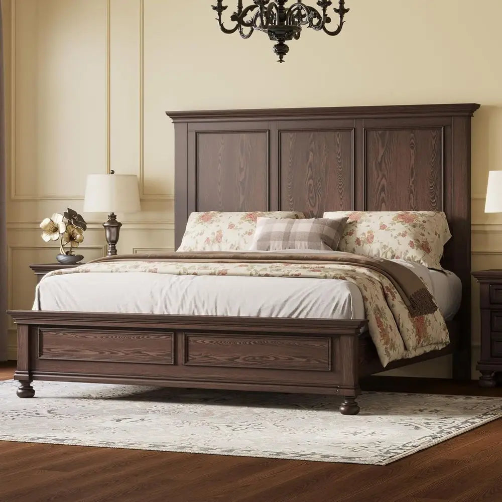 Solid Wood Bedroom Set With Bed Frame And Nightstands