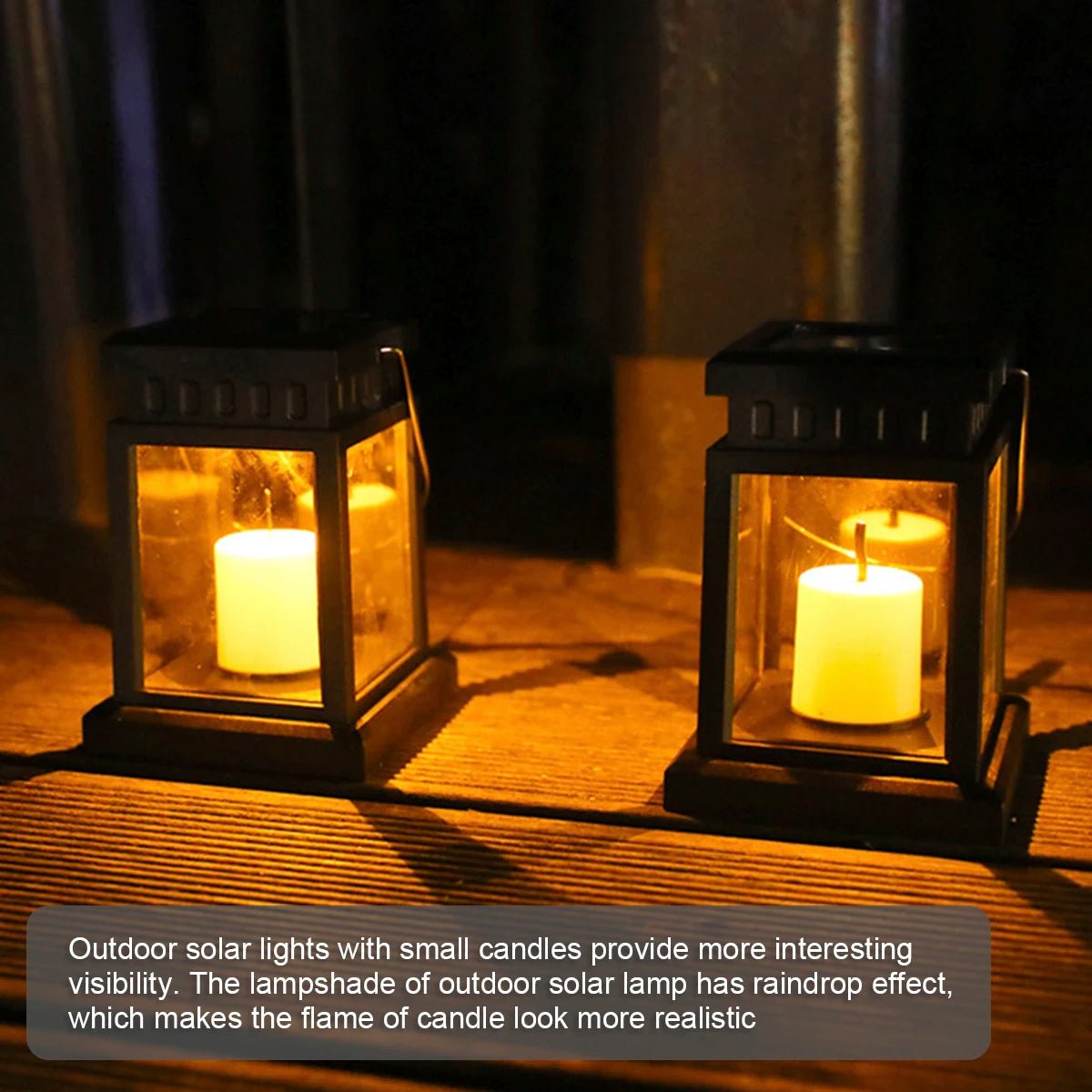 Solar Garden Lights Outdoor Hanging Candle Lamps, Retro Palace Style