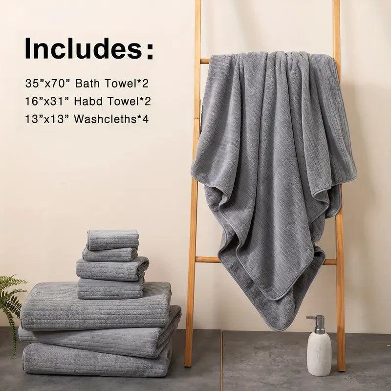 8 Piece Bath Towel Set Absorbent Quick Dry For Gym The Pet & Home Store