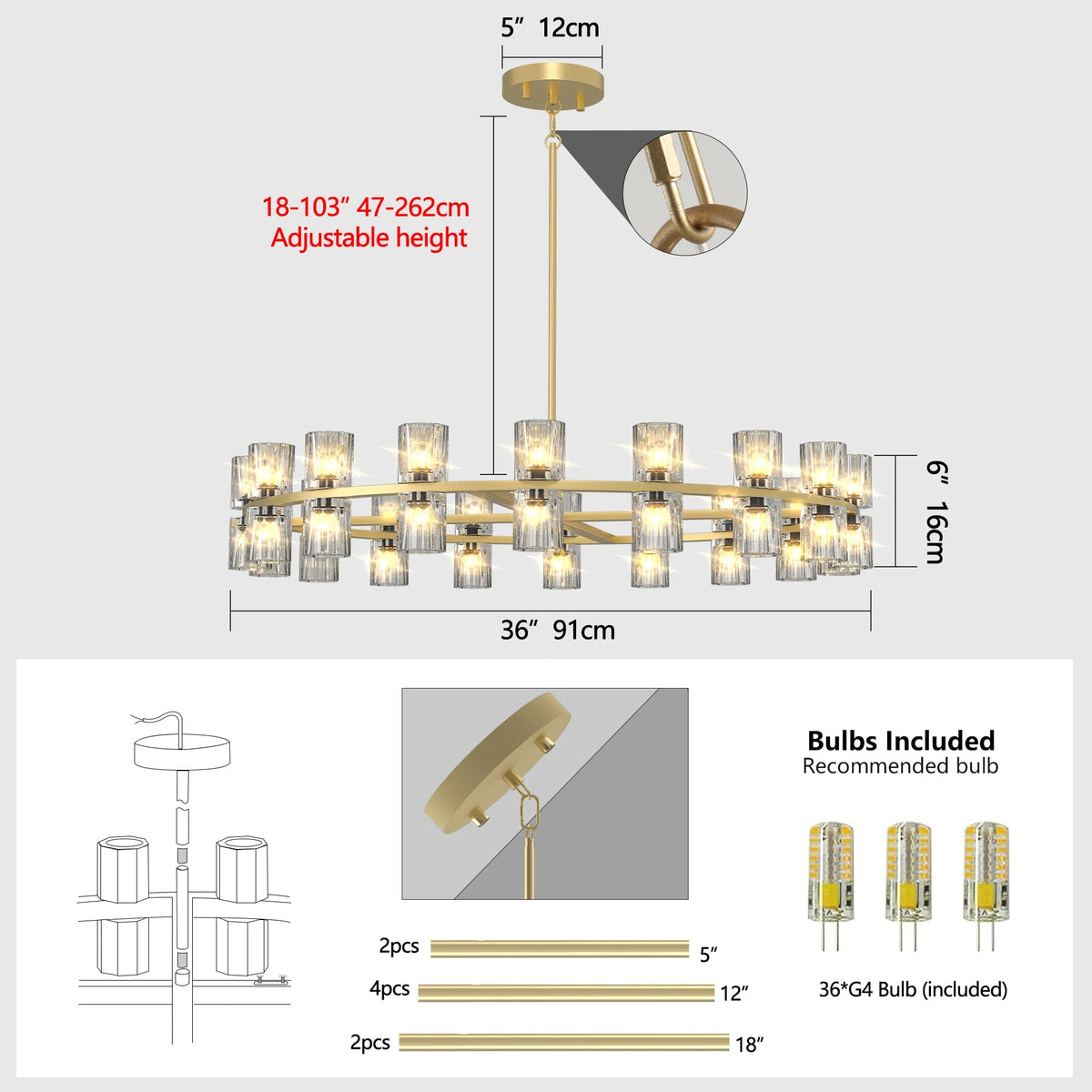 23.6" Luxury x Crystal Chandelier The Pet & Home Store