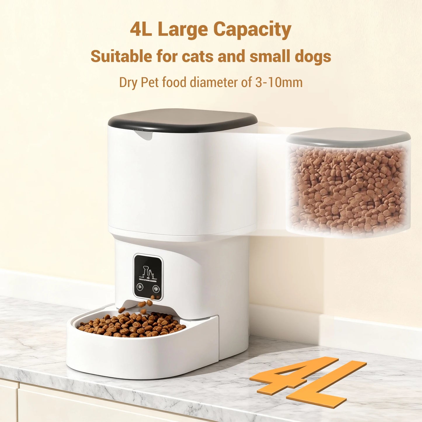 HiMISS Programmable Pet Feeder For Small Dogs And Cats