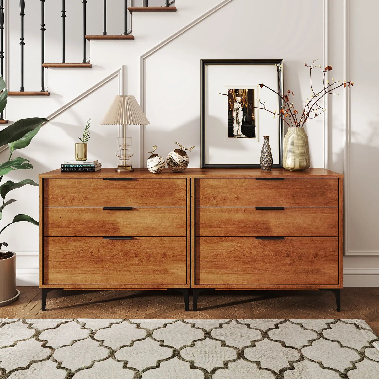 HOMASIS 3-Drawer Dresser With Metal Legs And Anti-Tip Kit